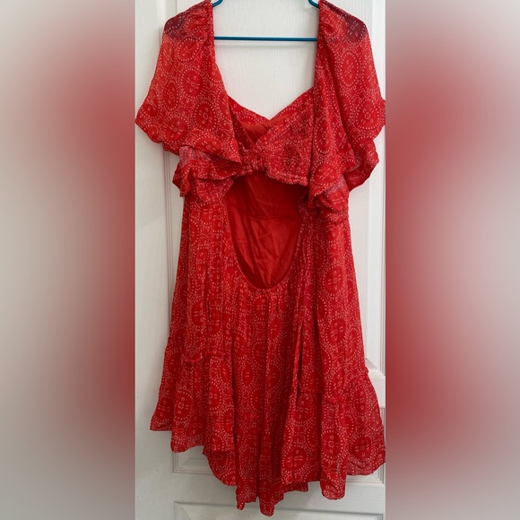 Anthropologie Plus | Maeve Short Sleeve Smocked Open Back Mini Dress Tunic - Picture 6 of 11